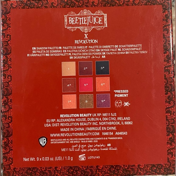 Beetlejuice 'I Myself Am Strange and Unusual Eyeshadow Palette X Revolution - Picture 10 of 11